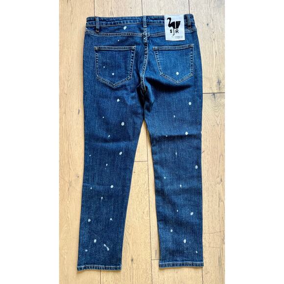 Free People/Sandrine Rose Polka Dot Straight Jeans - Size 31 NWOT - Picture 3 of 4